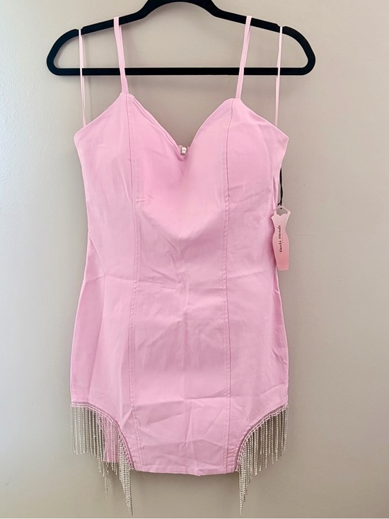 Haute Monde Dresses & Skirts - NWT Haute Monde Pink Rhinestone Fringe Bodycon Mini Dress Festival Cowgirl M